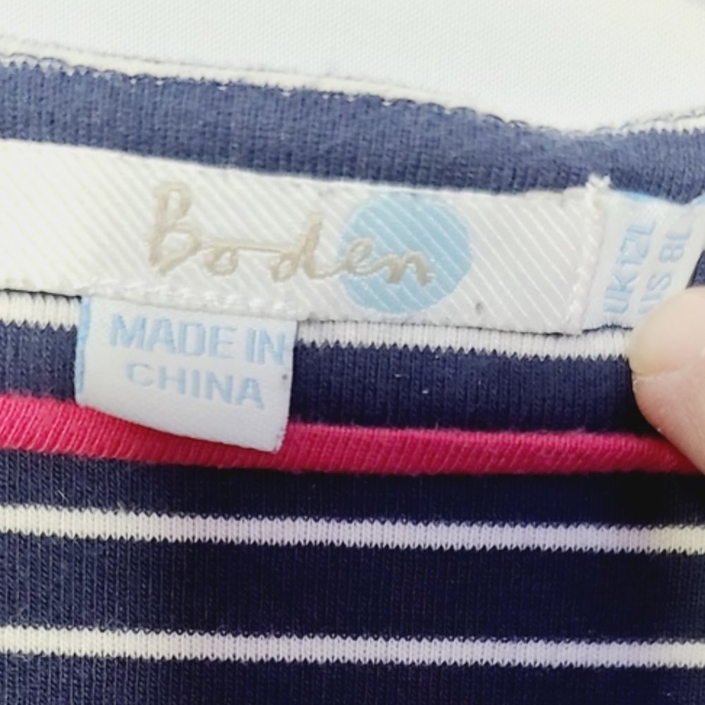 [Boden] Janie Striped 3/4 Sleeve Dress 8L / 8 - Picture 10 of 13